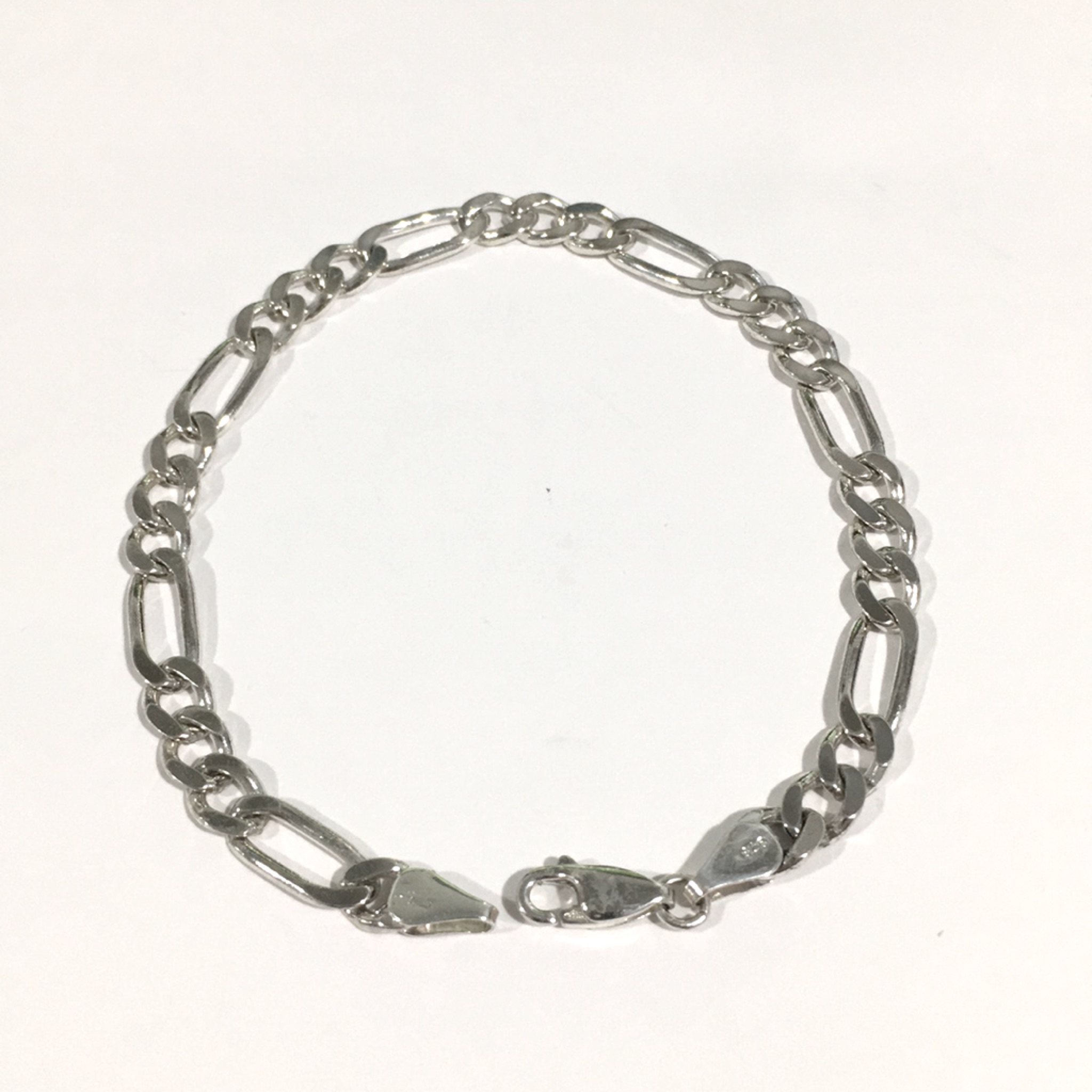 Sterling Silver Italian Made Figaro Link Bracelet